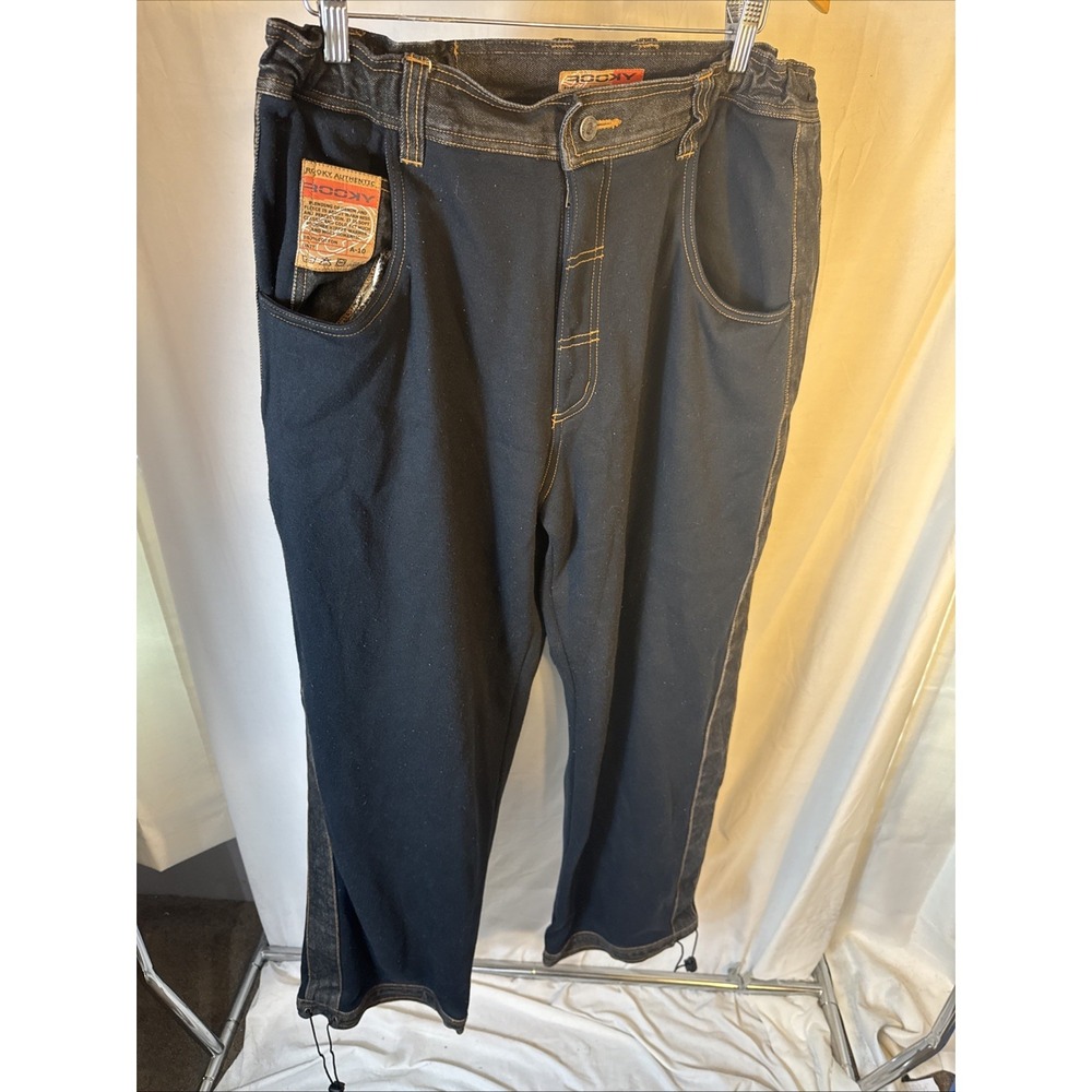Rooky  Denim Look Sweat Pants Jeans 38 To 34 Coogi Wide Leg Hip hop  Jnco Style